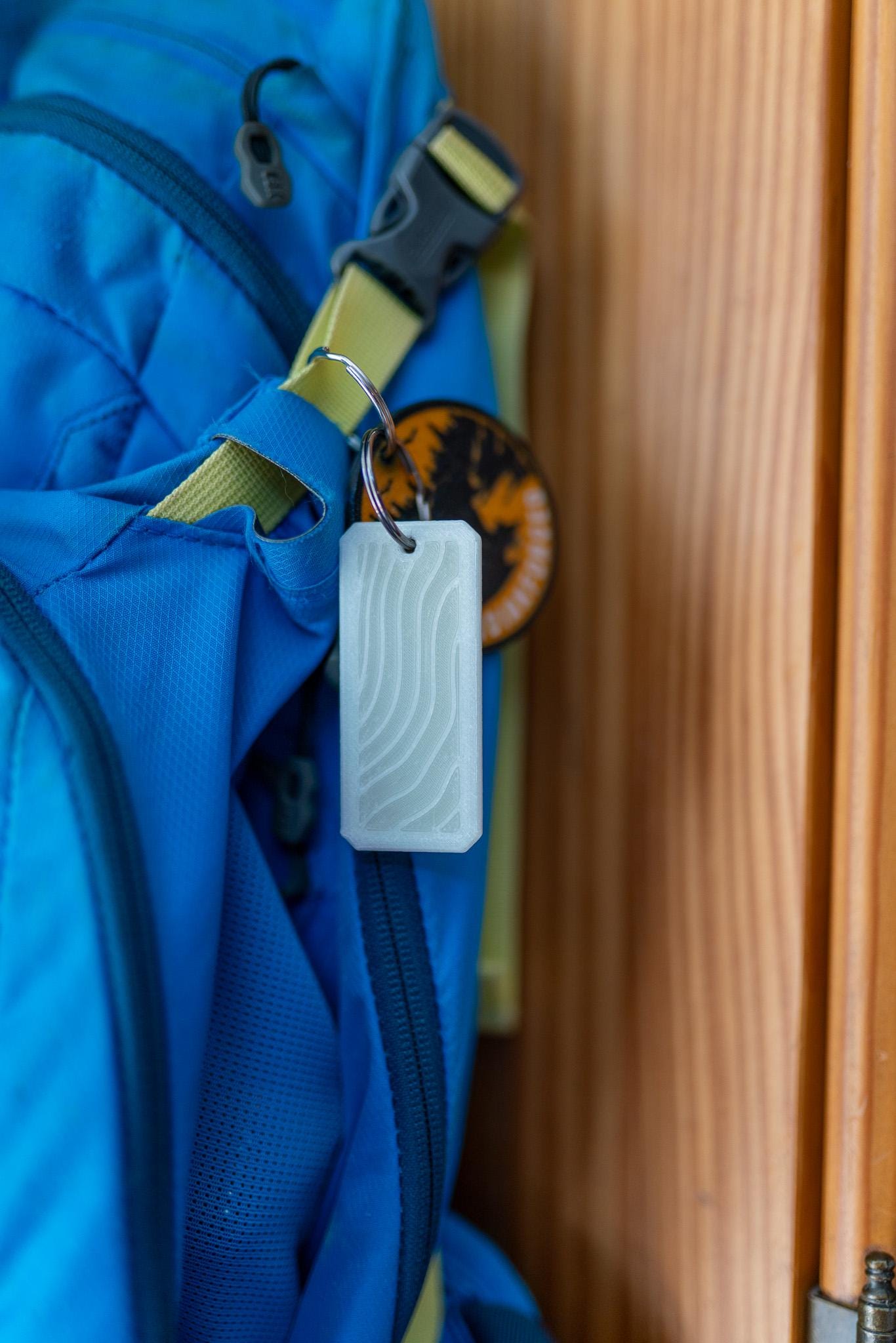 Topo-Tag Keychain | Rugged EDC Topographic Key Ring | Backpack Zipper Pull | Camping | UV Luminescent Tag