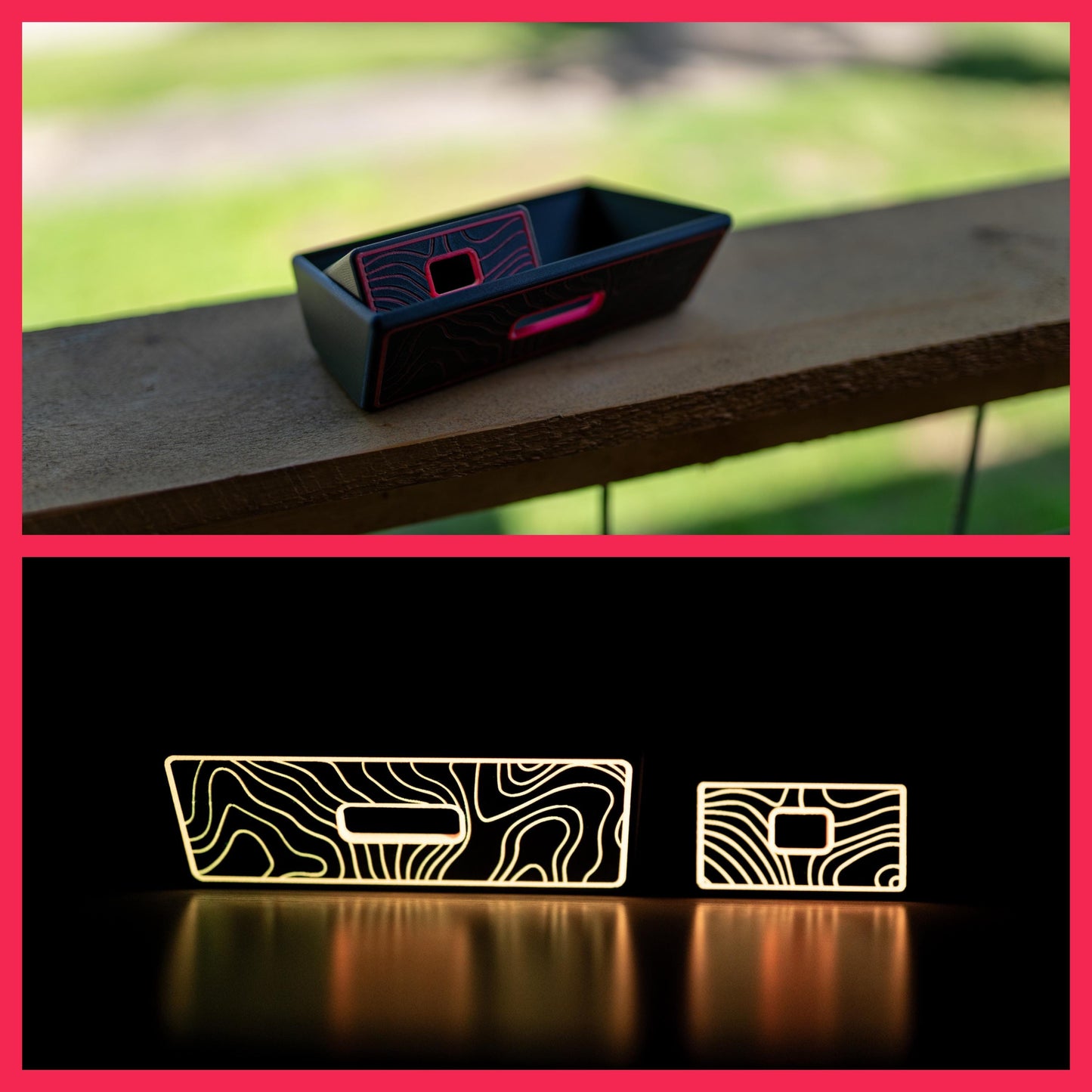 Glow Cubbies for 4Runner (2014+) 5th Gen | Carbon Fiber Drawers | Topographic