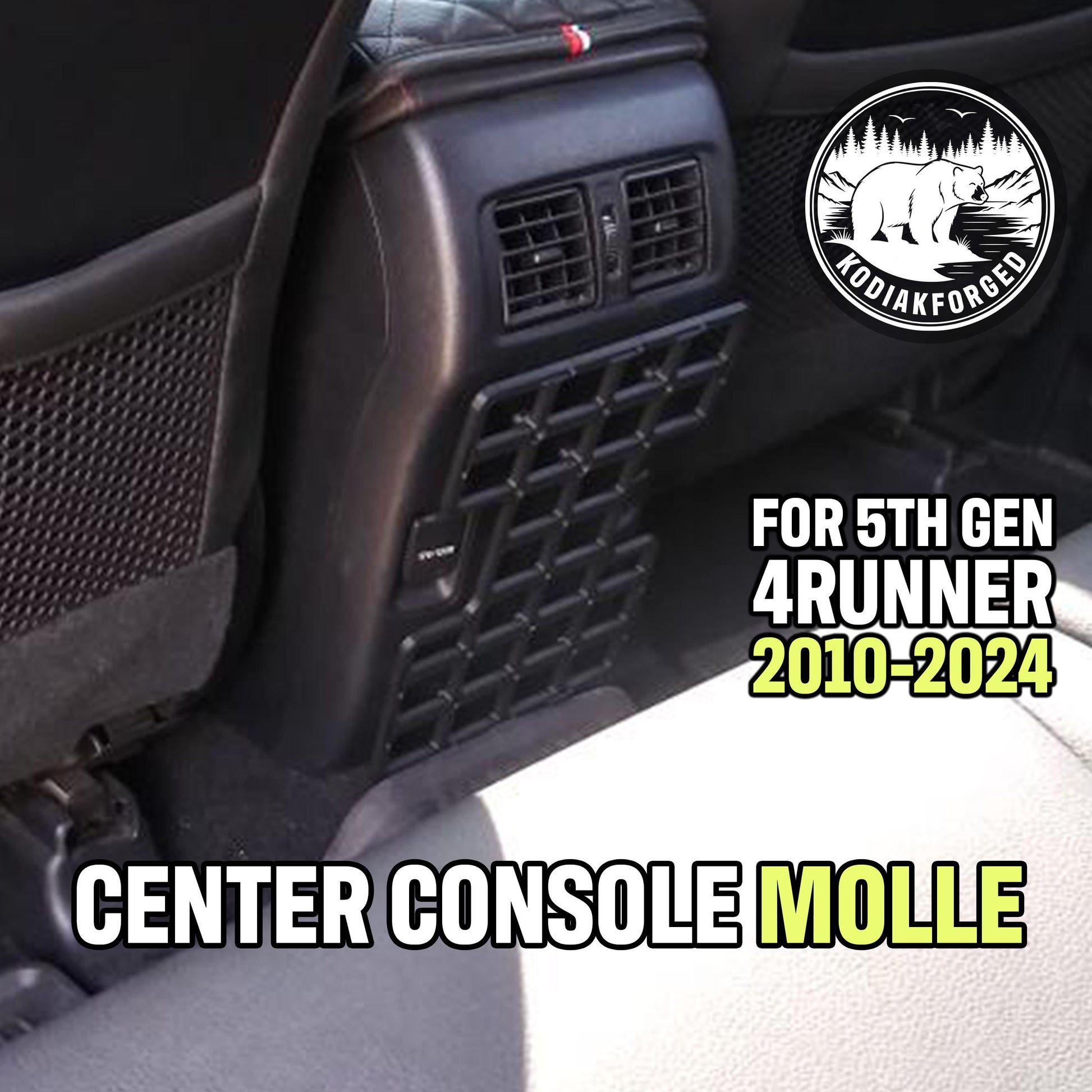 Center Console Molle Panel for 5th Gen 4Runner | Rear Passenger Storage Organizer | Tactical Gear Mount | 2010-2024