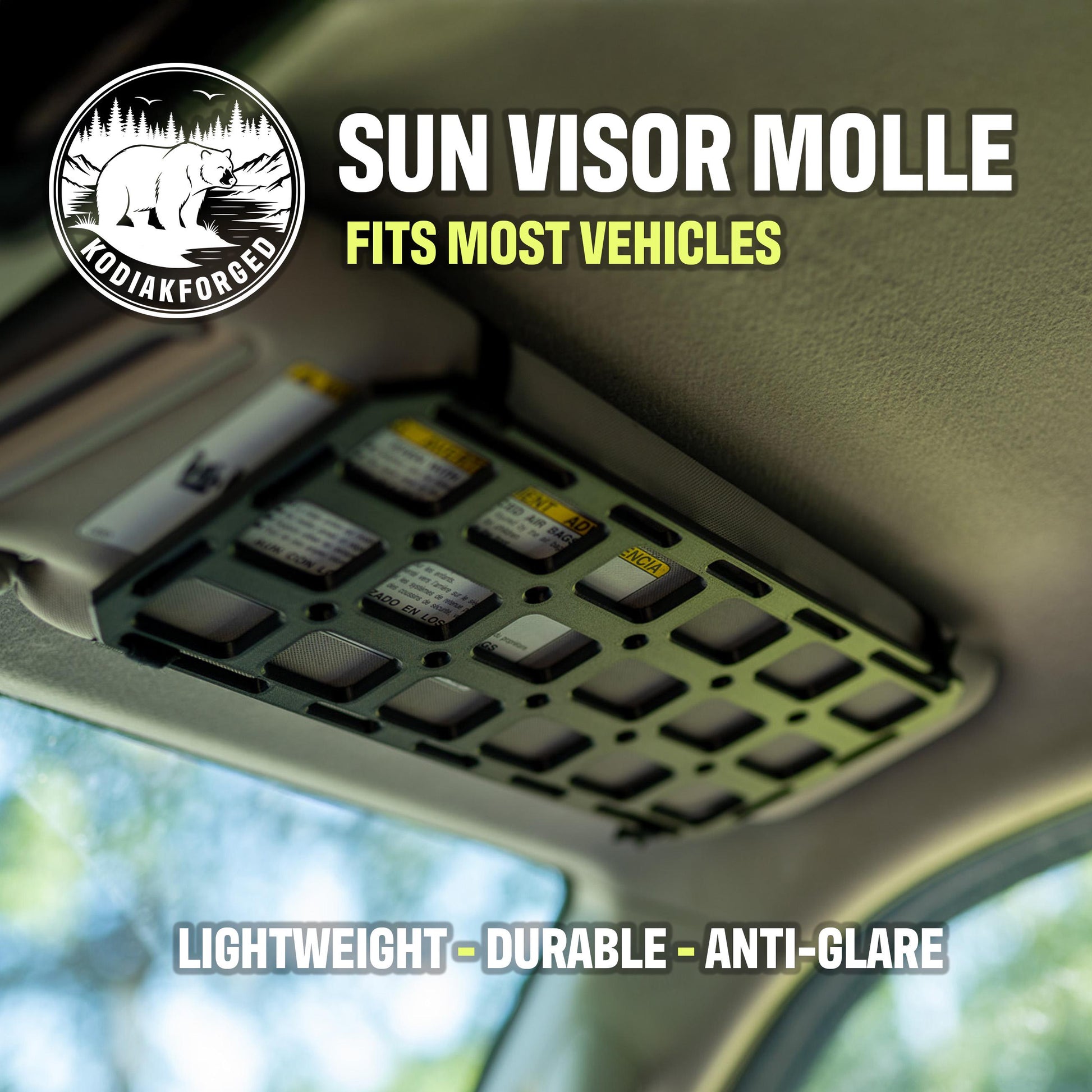 ASA Sun Visor MOLLE Panel | Universal Fit Car Organizer | Overlanding Storage | Durable