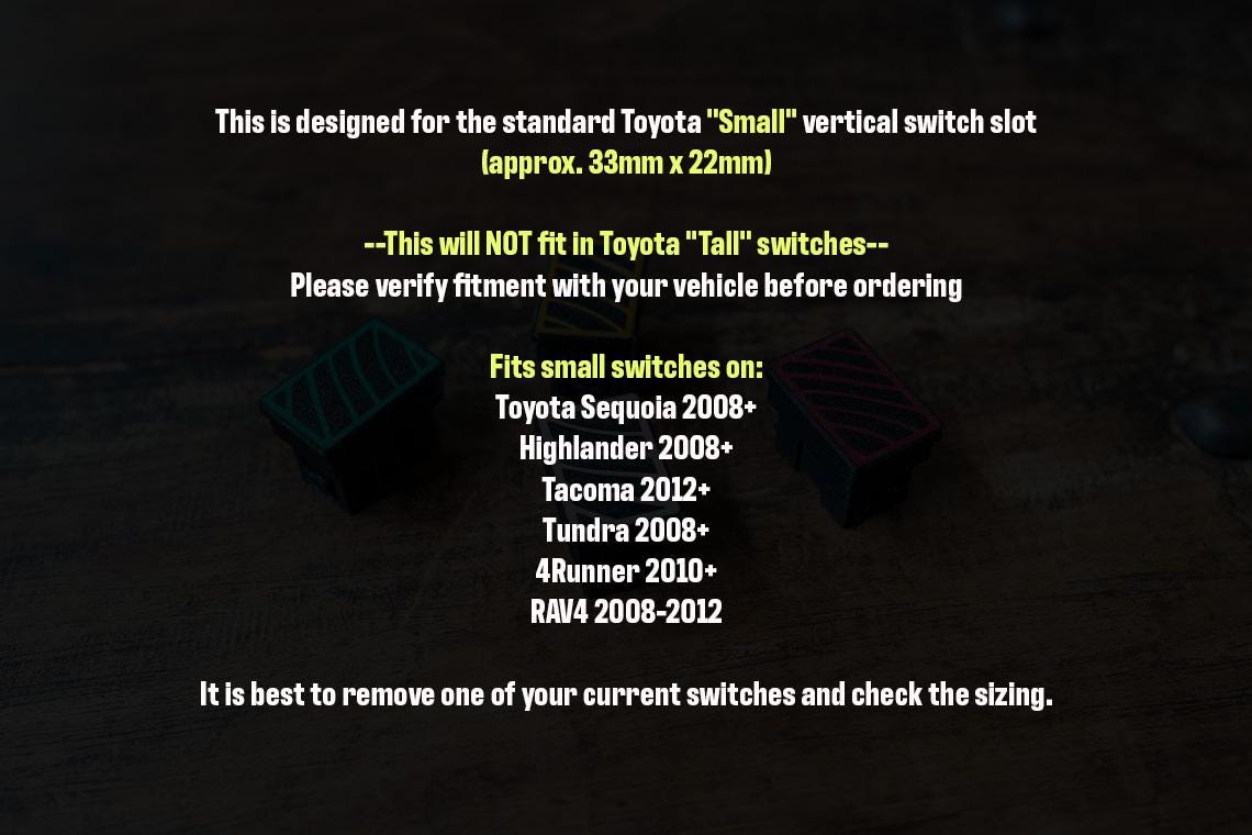 Small Switch Blank | For Toyota | 4Runner, Tacoma, Tundra, Sequoia | Topographic |