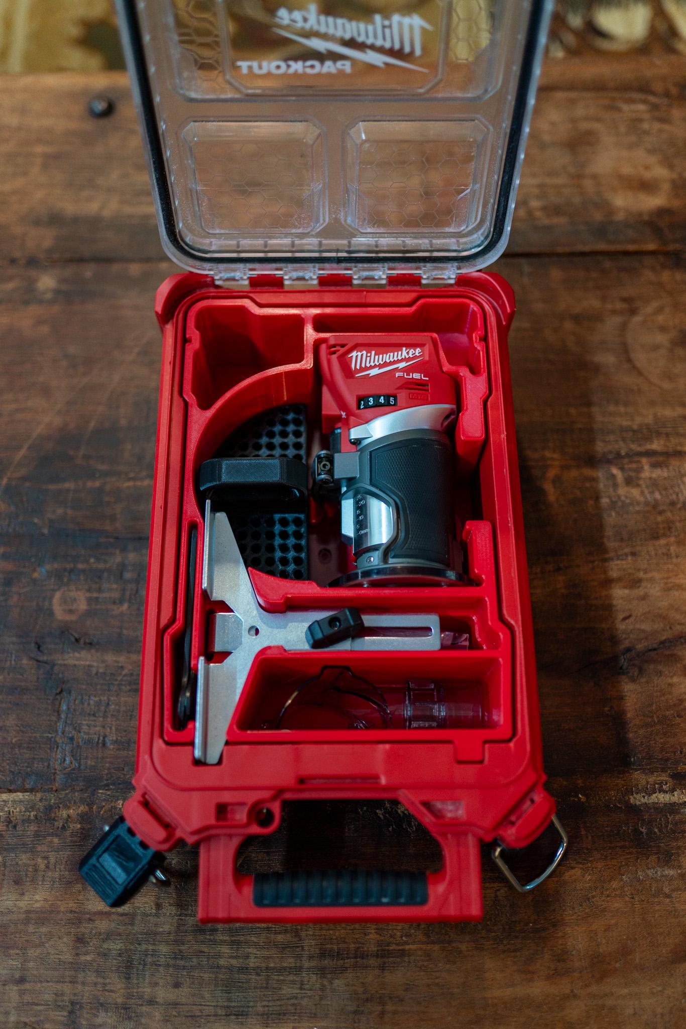 M18 Router Packout Insert for Milwaukee Fuel Compact Router (2723-20), Fits 48-22-8435