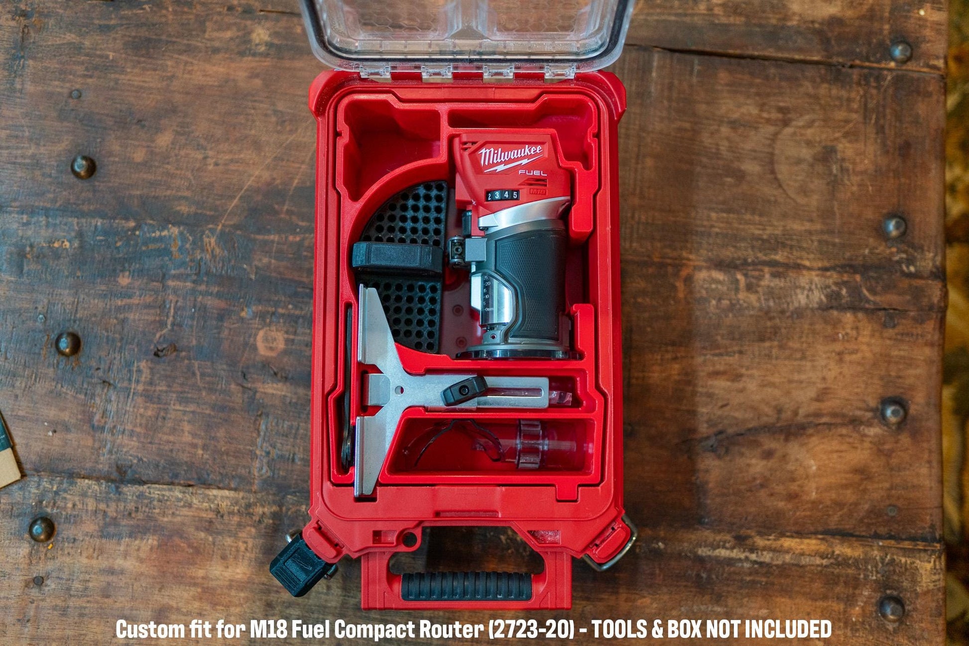 M18 Router Packout Insert for Milwaukee Fuel Compact Router (2723-20), Fits 48-22-8435
