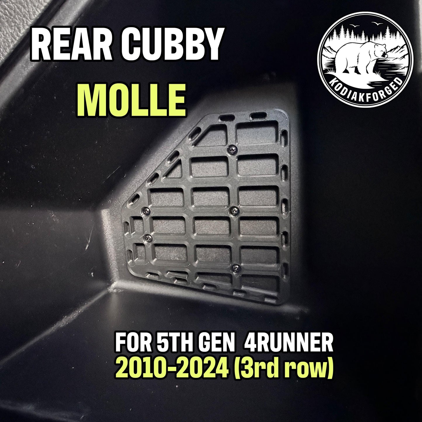 5th Gen 4Runner MOLLE Panel for 3RD ROW Seating | Rear Cargo Cubby Organizer | Fits 2010-2024 | Stop Rattles |