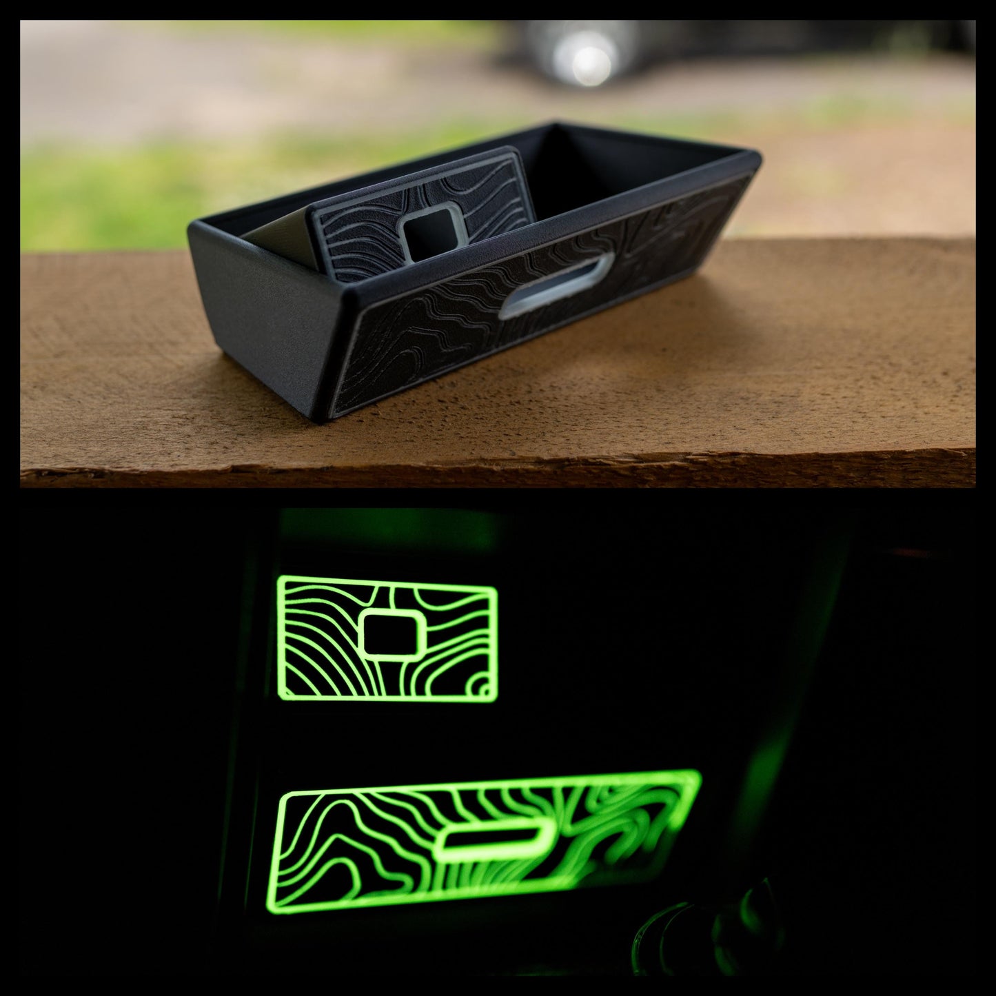 Glow Cubbies for 4Runner (2014+) 5th Gen | Carbon Fiber Drawers | Topographic