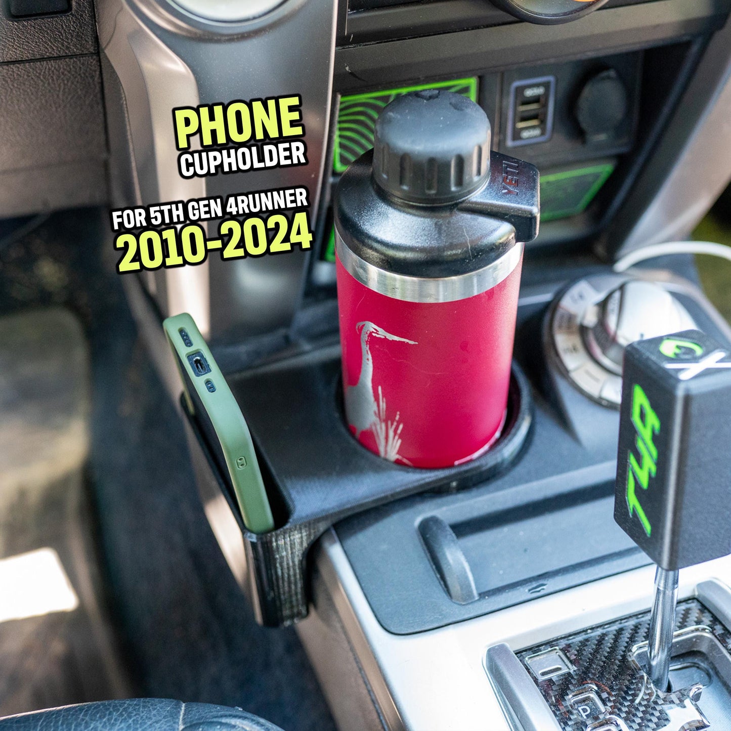 Cup Holder for 4Runner (2010-2024) | Phone Holder | Dual Console Organizer Insert | Toyota