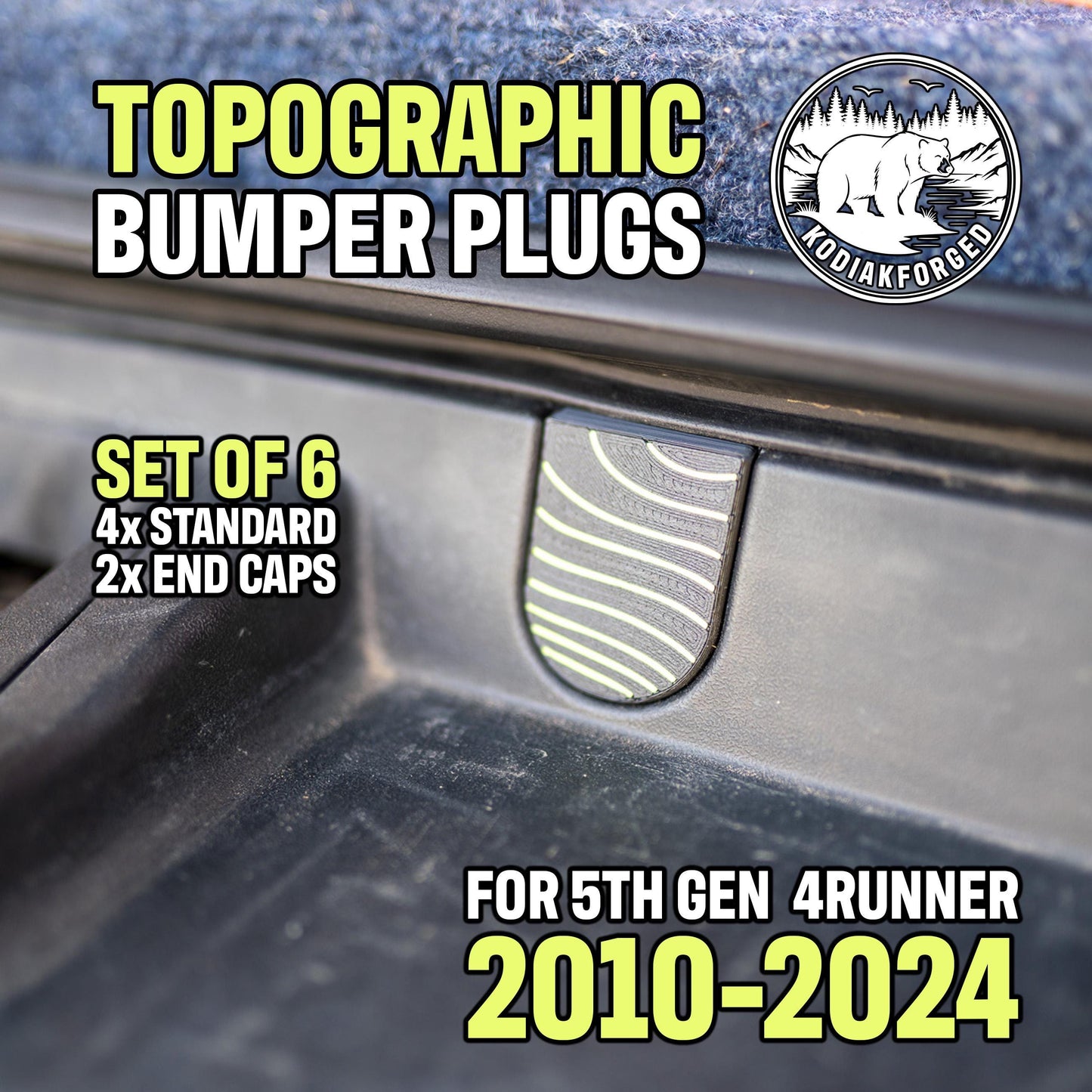 Topographic Bumper Bolt Covers for 5th Gen 4Runner (Set of 6)