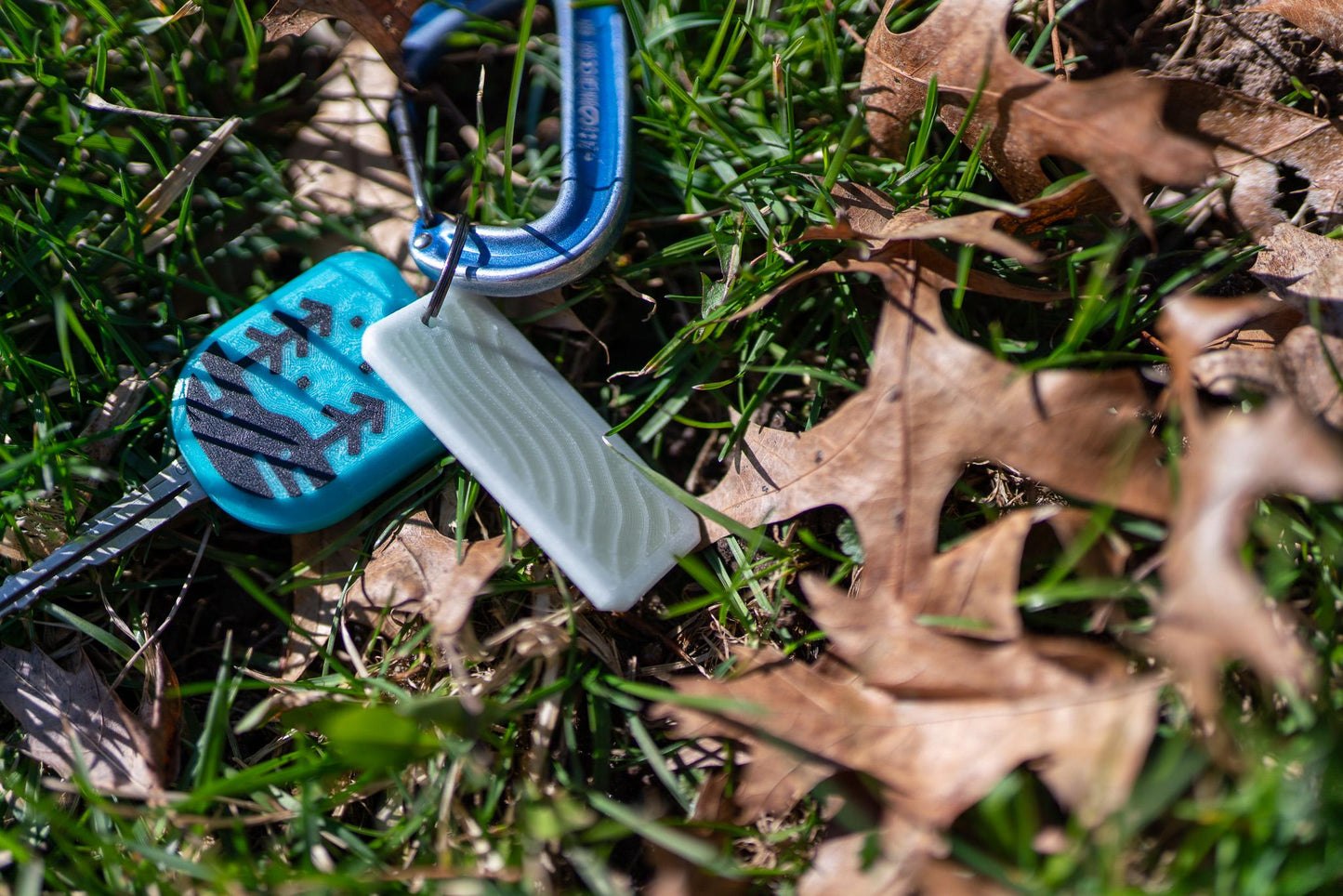 Topo-Tag Keychain | Rugged EDC Topographic Key Ring | Backpack Zipper Pull | Camping | UV Luminescent Tag
