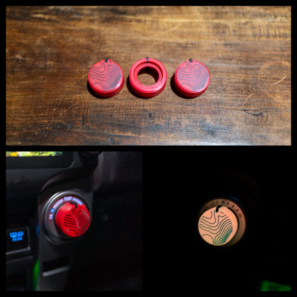 GLOW Climate Knobs for 4Runner (5th Gen, 2010+, Toyota) | Topographic | SINGLE-ZONE |