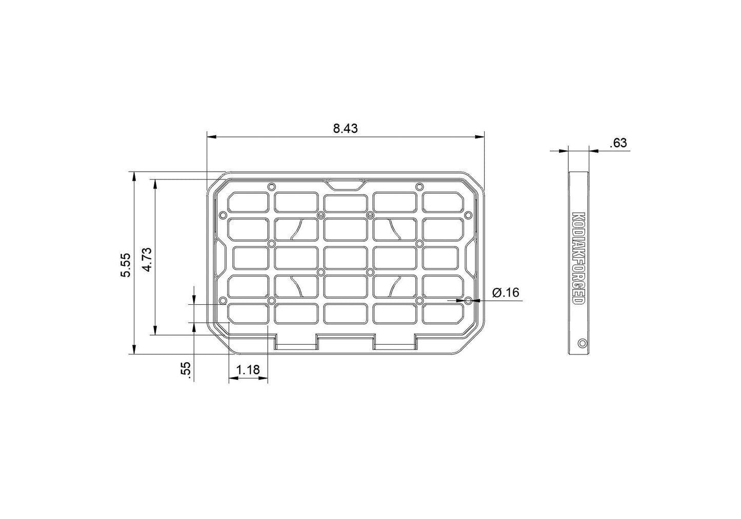 Kodiak Magnetic MOLLE Table | Folding Side-Mount Overland Panel | Paint-Safe D43 Mount