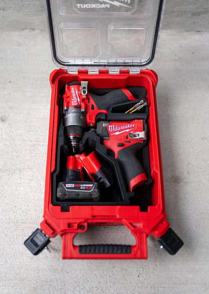Drill & Impact Insert for Milwaukee Packout Compact Organizer 48-22-8435 | Fits M12 FUEL 3404 Hammer Drill 3453 Impact Driver | 3D Printed