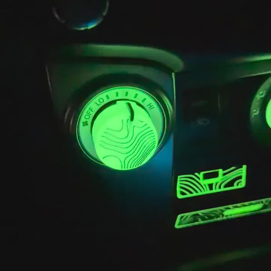 Climate Knobs for 4Runner (5th Gen, 2010+, Toyota) | Topographic | SINGLE-ZONE | Glow in the dark