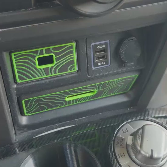 Glow Cubbies for 4Runner (2014+) 5th Gen | Carbon Fiber Drawers | Topographic