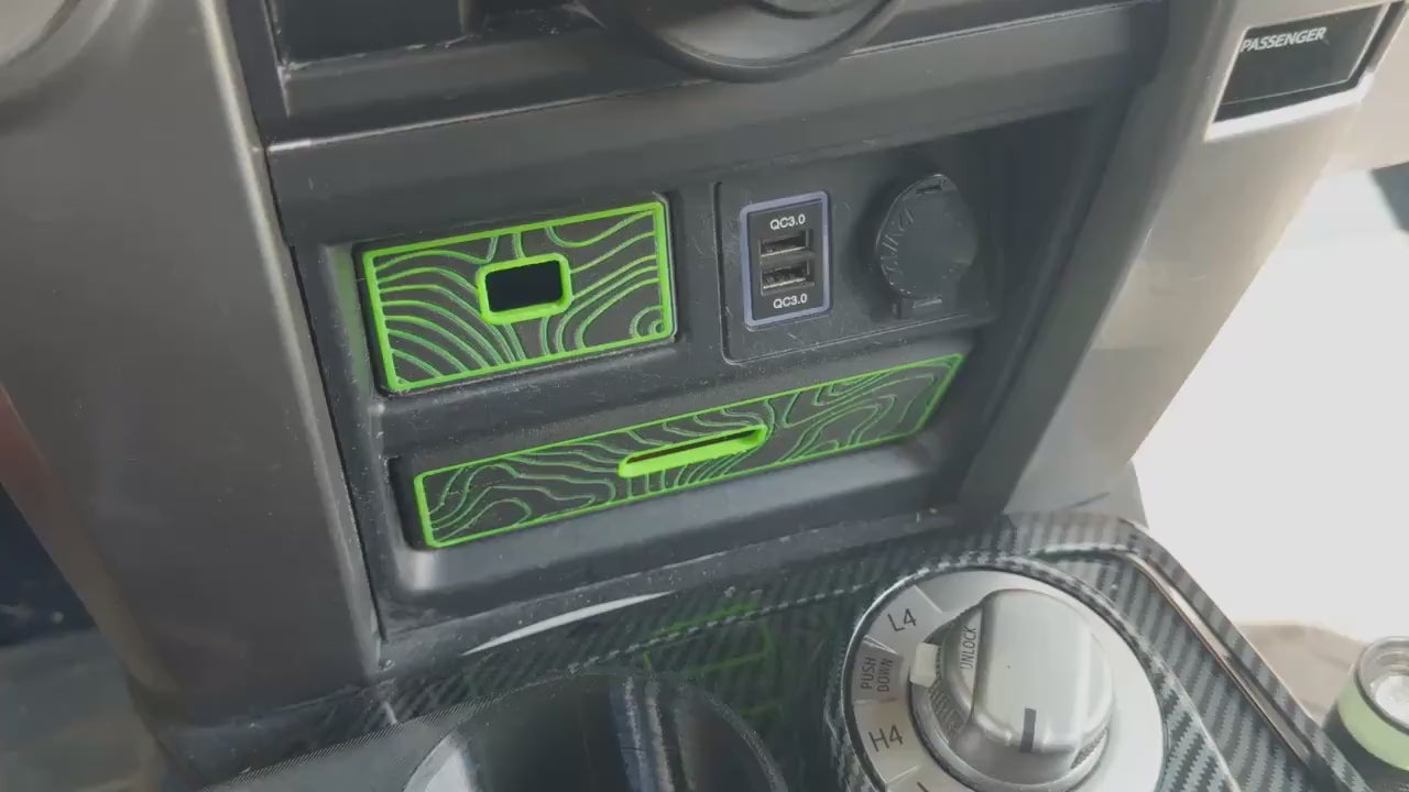 Glow Cubbies for 4Runner (2014+) 5th Gen | Carbon Fiber Drawers | Topographic